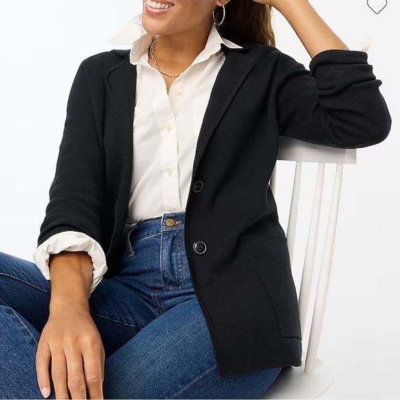 J crew two button sweater blazer black - Picture 1 of 5
